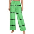 thumbnail image 2 of Miluxas Womens Fashion Fuzzy Pajama Pants Casual Winter Striped Print Fleece Warm Pants with Pockets Green M(M), 2 of 5