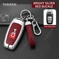thumbnail image 4 of For Audi Q4 Car Remote Key Cover Case Fashion A6 A8 Q6 Q7 D style 3 buttons Zinc Alloy Leather Car Key Cover, 4 of 9