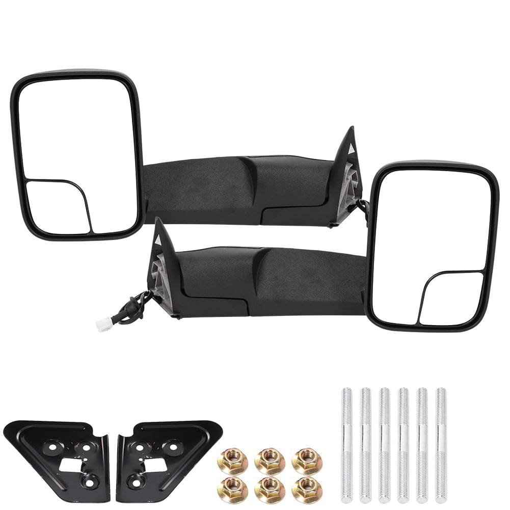 Towing Mirrors Replacement Fit for 02-09 Dodge Ram 1500 2500 3500 Pickup Truck Chevy Style with Power Adjusted Heated Manual Folding &Telescoping Tow Mirrors 2pcs 
