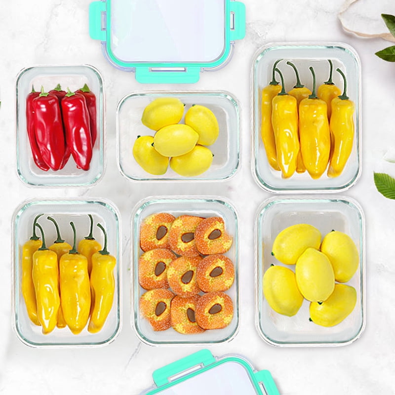 21Pcs Glass Food Storage Containers with Lids, Glass Airtight Meal Prep Container Set for Lunch, Kitchen Pantry Organizers and Storage, Leak Proof