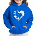 thumbnail image 2 of lcziwo Cute Graphic Hoodies for Kids Boys Girls Fleece Hooded Sweatshirt Loose Casual Pullover Hoodie with Kangaroo Pocket Blue 140, 2 of 5