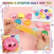 28Pcs Mini Colorful Dumpling Squishy, Cute Squishy Dumpling Large, Squishy Dumpling Doll with Cute Expressions, Silicone Bun Sensory Fidget Dolls, Hand Pinching Decompression Dolls