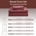 thumbnail image 3 of PURE ERA 3pc Duvet Cover Set-Jersey Cotton 100% T-Shirt Cotton-Ultra Soft Breathable -Queen Size,Red, 3 of 5
