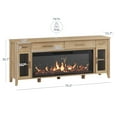 thumbnail image 2 of BELLEZE 74 Inch Rustic TV Stand with 48" Electric Fireplace, Extra Large Entertainment Center With Storage Cabinets & 4 Drawers, Media Console Table For Living Room Bedroom (Camel), 2 of 7