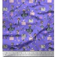 thumbnail image 1 of Soimoi Purple Rayon Crepe Fabric Women & Accessories Fashion Printed Fabric 1 Yard 46 Inch Wide, 1 of 3