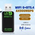 thumbnail image 3 of Adaptador USB WiFi 6 AX900 con Bluetooth 5.4, Tarjeta de Red Inalámbrica de Doble Banda de 2,4 GHz y 5 GHz para 10/11, Sin Controlador., 3 of 5