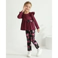 thumbnail image 6 of SANMIO Toddler Girl Clothes Long Sleeves Ruffle Top Floral Pants Cute Fall Winter Daily Casual Toddler Outfits, 6 of 7