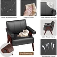 thumbnail image 4 of LAZZO Accent Chair, Faux Leather Upholstered Armchair for Living Room, Office and Bedroom, Black, 4 of 7