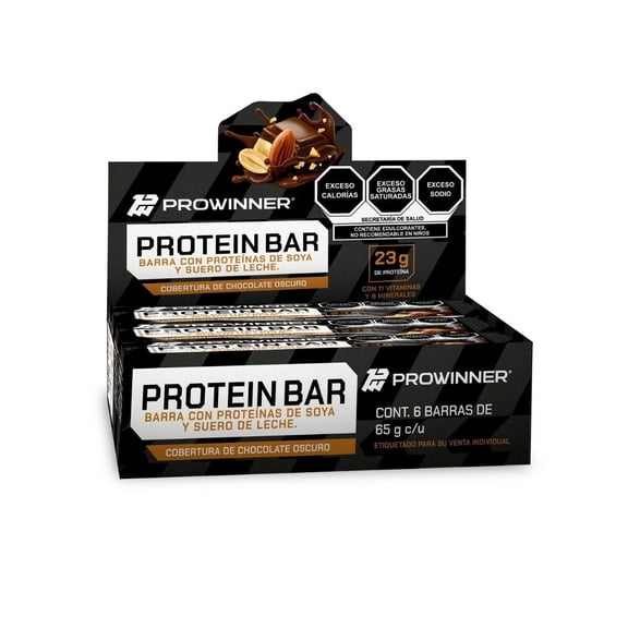 Suplemento Barra Nutritiva Protein ProWinner Sabor Chocolate Caja 6