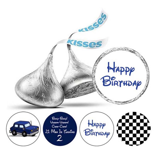 Darling Souvenir Lil Man is Turning 2nd Birthday Stickers chocolate Labels 190 Pcs-Navy Blue