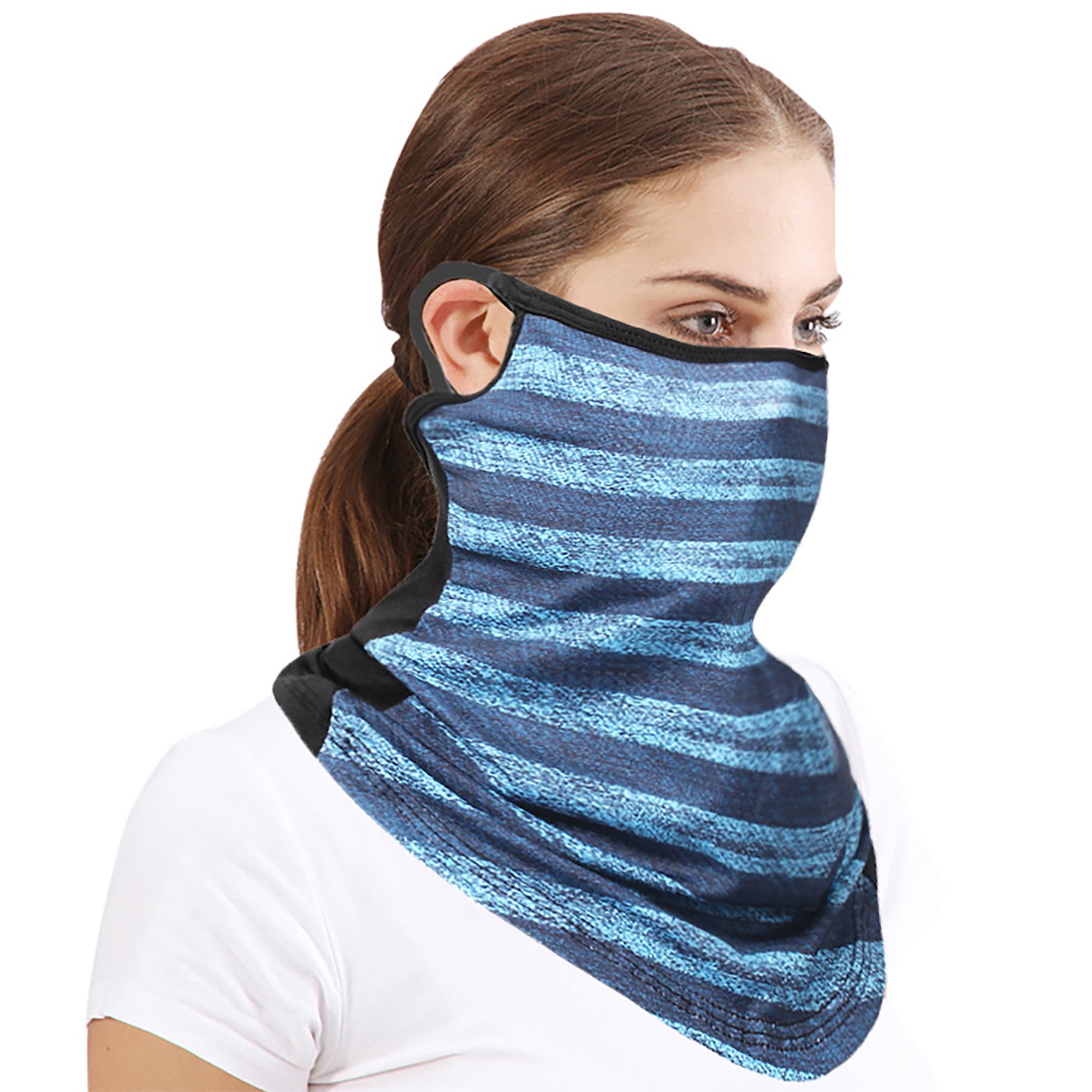 Neck Warmer Gaiter Headwear Multifunctional Head Scarf Windproof Ski Motorcycle Mask Textile Striped Printed