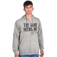thumbnail image 5 of Game Needs Me PC Gamer Nerdy Geeky Zip Up Hoodie Men's Women's Brisco Brands X, 5 of 6