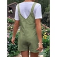thumbnail image 5 of Women'S Summer Casual Bib Short Overalls Loose Linen Jumpsuit Beach Outfits Travel Vacation Clothes Green L, 5 of 6