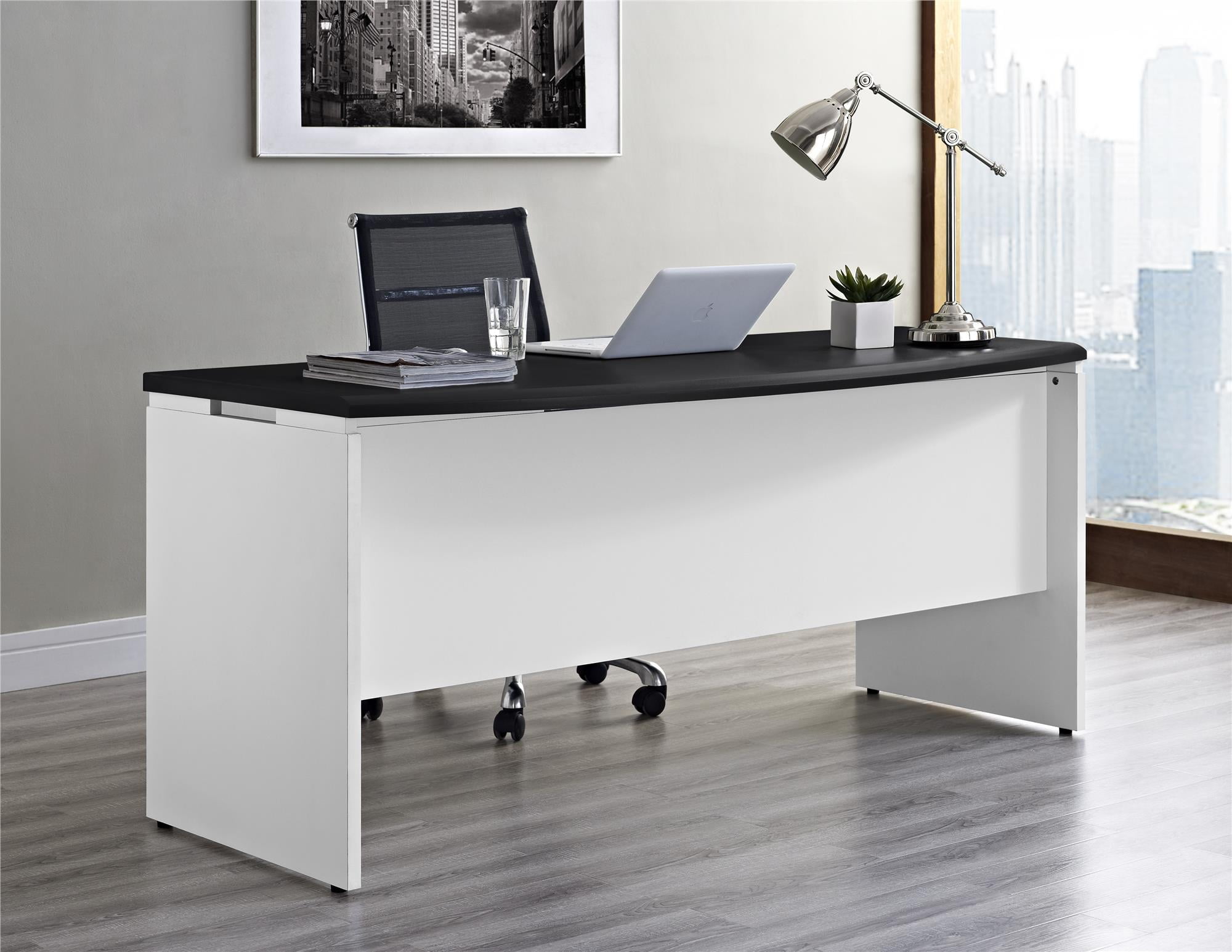 Ameriwood Home Pursuit Cherry/ Grey Executive Desk Office Furniture Storage 