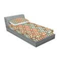 thumbnail image 2 of Ambesonne Abstract Fitted Sheet & Pillow Sham Set, Mosaic Look Cultural Motif, Twin, Beige Multicolor, 2 of 2