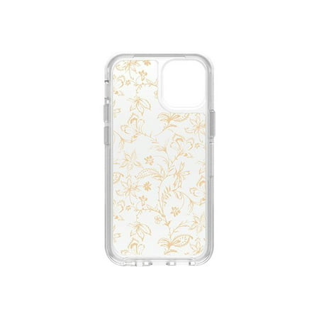 OtterBox Symmetry Series - Back cover for cell phone - polycarbonate, synthetic rubber - clear, wallflower graphic - for Apple iPhone 12 mini