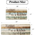 thumbnail image 3 of Farmhouse Kitchen Mats Sets 2 Piece Cushioned Comfort Mat for Home & Office Ergonomically Engineered Memory Foam Kitchen Rug Waterproof Non-Skid, 30" by 17" + 47" by 17",Happiness, 3 of 6