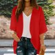 thumbnail image 1 of TaTaai 3/4 Sleeve Casual Cardigan Top, Women's Mid Length Cover Shirt, Fashion Spring Summer Blouse, Perfect for Home Work Party Use Gift, 1 of 8