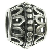 Queenberry  Sterling Silver Barrel Spacer European Style Bead Charm Fits Pandora