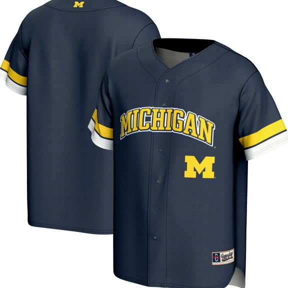 Men's GameDay Greats Navy Michigan Wolverines Spirit Baseball Jersey