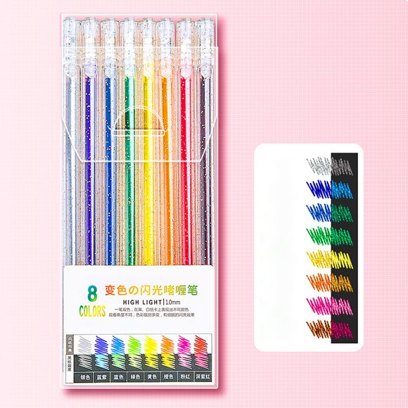 WHEANG Glitter Gel Pens 12 Colors Gel Pens For Coloring Metallic Colorful Pen Tip Markers Colored Gel Pens For Adult Coloring Books Pen Roll Pens 5ml