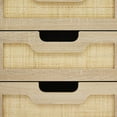 thumbnail image 6 of Nightstand, Rattan End Table, Nightstands with 3 Natural Rattan Drawers, Strong Support Wooden Structure, Side Table with Storage Drawers for Bedroom, Living Room, Natural, 1 or 2 Pack, 6 of 9
