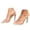 Khaki, variant on Mules Heels for Women Pointed Peep Toe Clear Band Kitten Heeled Sandals Slip on Backless Dress Shoes for Wedding Party Size 5-10
