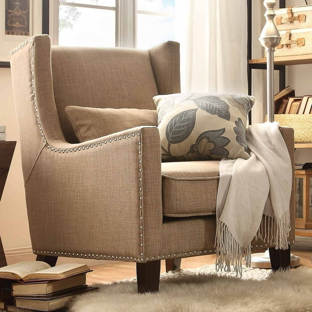 Weston Home St Alden Living Room Linen Accent Chair with ...
