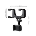 thumbnail image 2 of HONMEET Retractable Black Rear View Mirror Phone Holder for Car with 360 Degree Rotation and Extendable Mount, 2 of 8