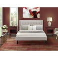 thumbnail image 2 of East West Furniture 3-piece Wood Fannin Bedroom Set in Beige/Burgundy, 2 of 8