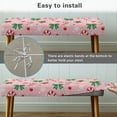thumbnail image 5 of FUIALDOLG Christmas Dining Bench Cover, Stretch Washable Long Bench Seat Covers, Rectangle Table Chair Slipcover for Dining Room, Living Room, Kitchen(Pink), 5 of 7