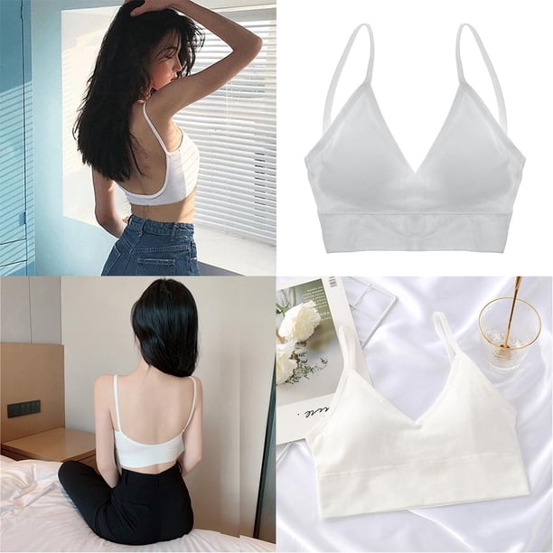 Deportivo de Las Camisetas Sin Del de La de Sin Costuras de Nylon de Las de Las Muchach Blanco Salvador Chaleco tipo bralette de algodón para mujer