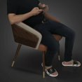 thumbnail image 3 of Modern Leisure Dining Chairs Simple Creative Ins Home Furniture Nordic Restaurant Solid Wood Chair Leather Art Backrest Stool My Lux Decor Round, 3 of 14