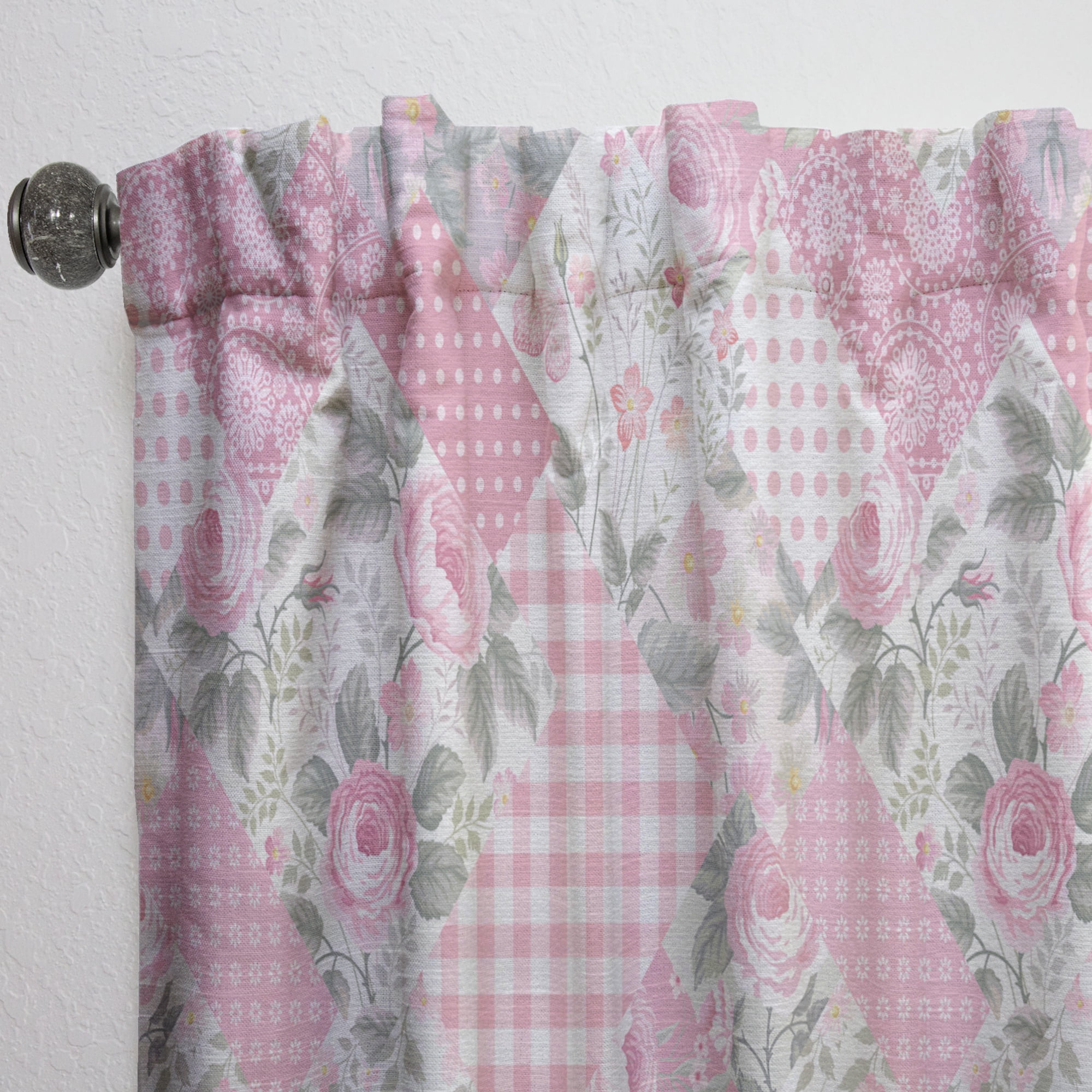 Designart 'Floral Patchwork Collage' Modern Curtain Panel