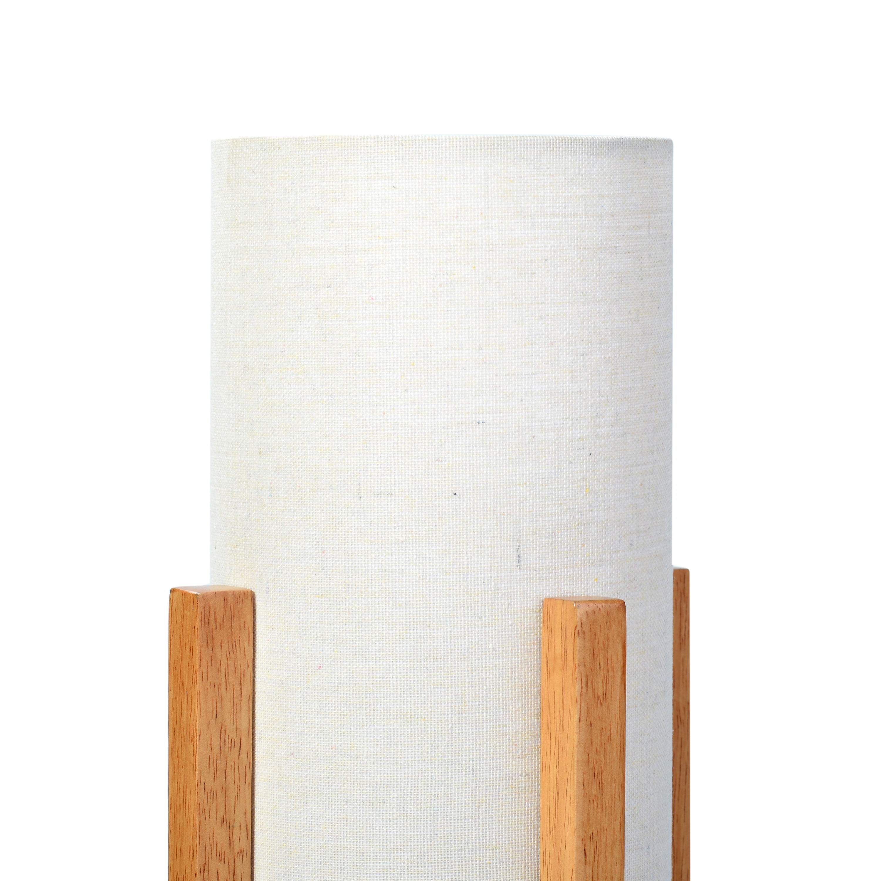 Better Homes & Gardens 14-Inch Natural Wood Uplight Table Lamp with Linen Shade