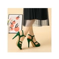 thumbnail image 6 of BLISSFUL STEP Women's Strappy Platform Slingback Stiletto Heels Sandals Green 7, 6 of 8