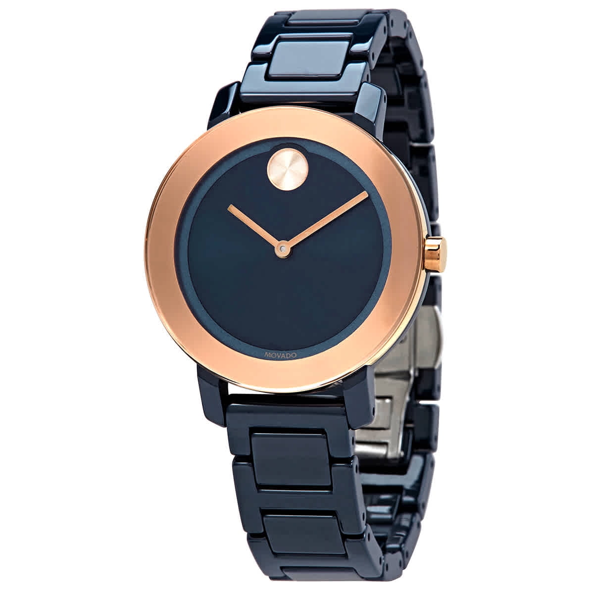 Movado BOLD Evolution Quartz Navy Dial Blue Ceramic Ladies Watch
