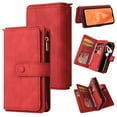 thumbnail image 1 of Zipper Wallet Case for Samsung Galaxy A73 5G, [15 Card Slots] [Zipper Pocket] Luxury PU Leather Flip Folio Cover with [Magnetic] [Wrist Hand Strap] [Kickstand] Skin-Feeling Shockproof Case,Red, 1 of 10