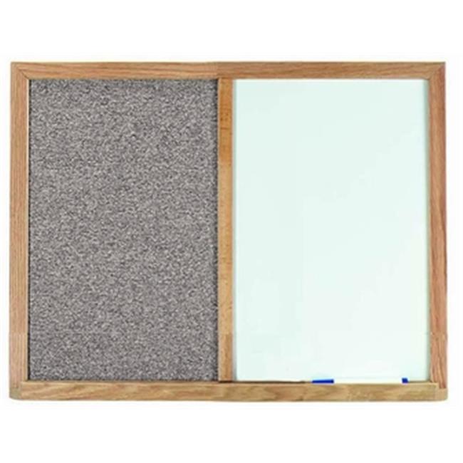 Aarco Products FCO1824G Oak Frame Combination Grey Fabric Tack Board