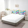 thumbnail image 4 of YST 3D Building Blocks 7 Pcs Comforter Set King, Colorful Construction Bedding for Children, Rainbow Toy Brick Sheet Set Bed in A Bag Funny Patchwork Geometric Rectangle Duvet Insert, 4 of 5