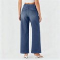 thumbnail image 5 of Women's Fashionable Versatile Asymmetric Low Rise Loose Fit Casual Jeans Comfort Stretch for Casual Outings and Holiday Season,Sky Blue,XL, 5 of 7
