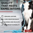 thumbnail image 3 of Glamour Rolled Leather Dog Leash for Small Medium and Large Dogs | Heavy Duty Strong Leather Puppy Leash for Outdoor Walking Running Training | Strong Dog Leashes for Large Breed Dogs - Blue, 3 of 6