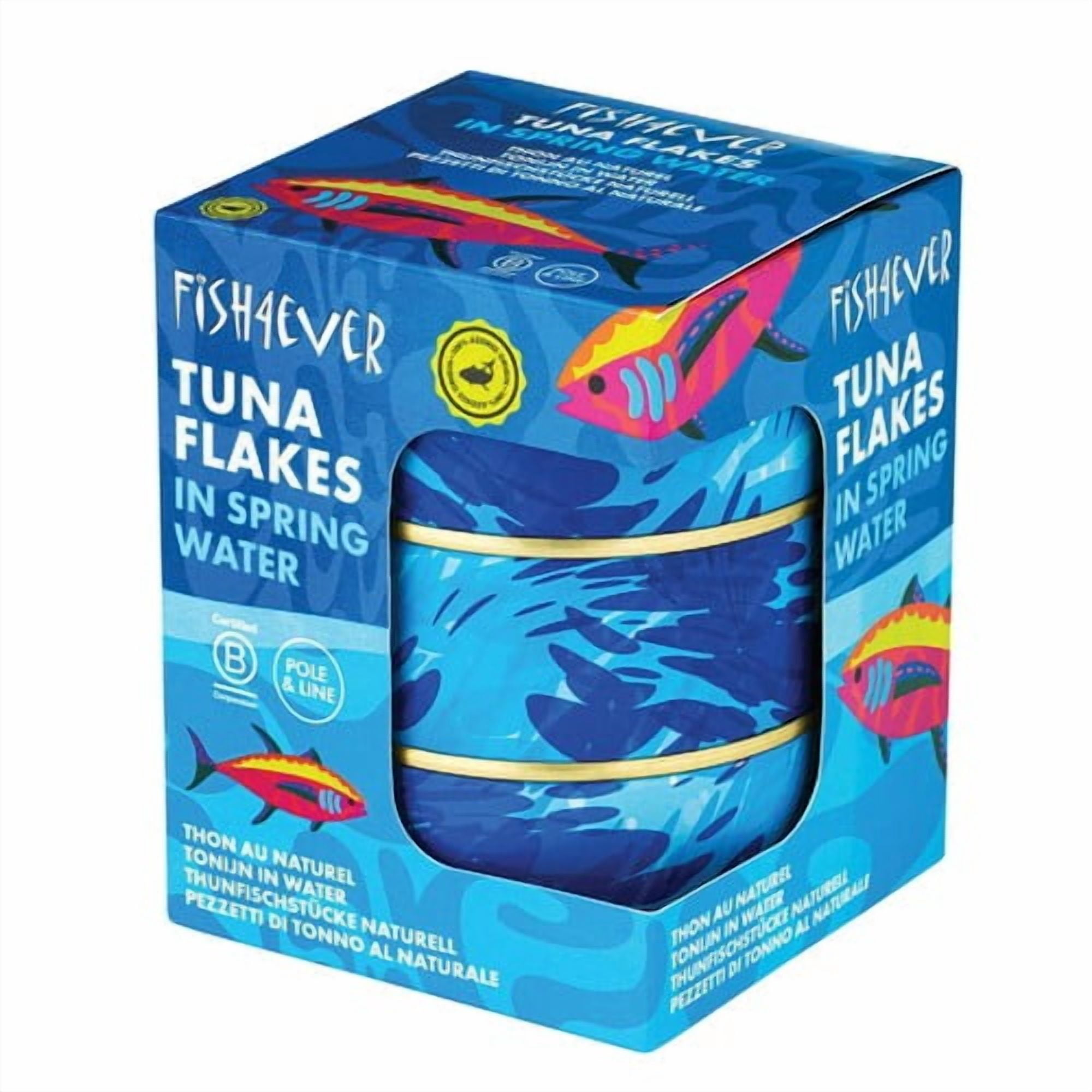 Fish 4 Ever Azores Skipjack Tuna Flakes in Spring Water 3 x 160g, British Import (Pack of 3)