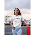 thumbnail image 2 of Lake Worth Black Text  Women White T-Shirt, Female Large, 2 of 4