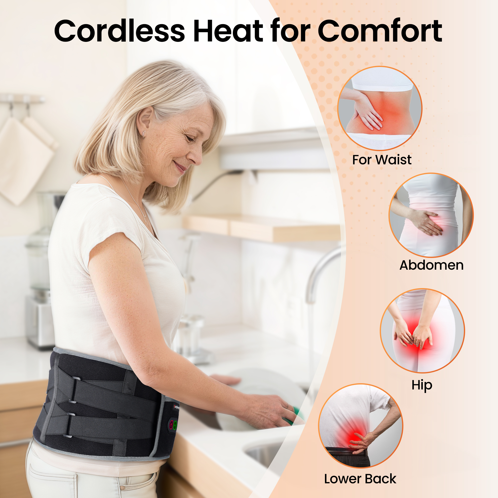Comfytemp Cordless Heating Pad With Vibrating Massage Black photo 6