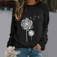 thumbnail image 2 of Women's Sweatshirts Dandelion Graphic Print Crewneck Long Sleeve Tops Casual Fall Loose Pullover Tee Shirts, 2 of 5
