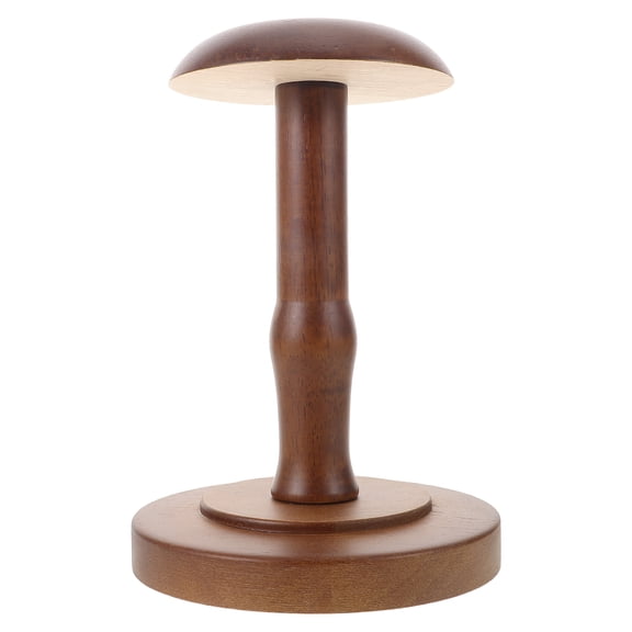 FOMIYES Vintage Wooden Hat Organizer Stand, Brown Wood Display Rack for Hats, Caps, Scarves, and Accessories