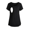 thumbnail image 1 of Pntutb moda sólida manga corta lactancia mujer embarazada blusa de maternidad Pntutb Pntutb-7954, 1 of 1