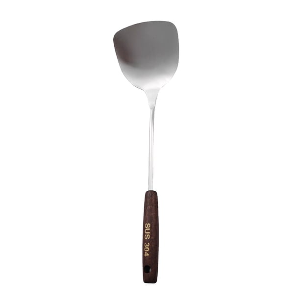 Yhmxh Utensilios de cocina Espátulas de acero inoxidable con mango de madera, espátulas de metal para uso en la cocina, utensilios de cocina para wok Muebles para cocina Accesorios de cocina