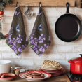 thumbnail image 6 of Purple Flowers Kitchen Towels Set of 3, Butterfly Spring Floral Wooden Farmhouse Absorbent Dish Towels for Kitchen, Microfiber Hand Towel, Quick Drying Tea Towel for Cleaning Decorative Dishcloths, 6 of 7
